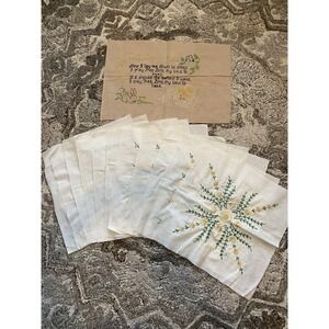 Vtg Hand Embroidered Quilt Squares Flower Blocks Needlepoint Prayer Bundle